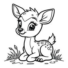 Adorable Baby Deer Coloring Book