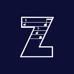 music z latter logo design