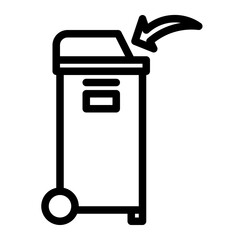 put the trash in its place in line icon