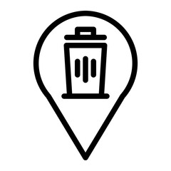 trash can location in line icon