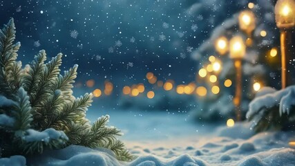  Winter Wonderland: A Snowy Christmas Tree in the Night Sky