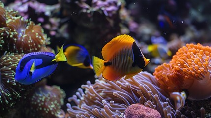 Fototapeta premium Fish underwater pattern wallpaper