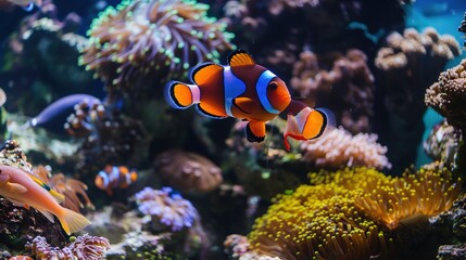 Obraz premium Fish underwater pattern wallpaper