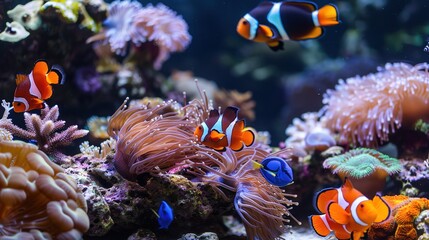 Obraz premium Fish underwater pattern wallpaper