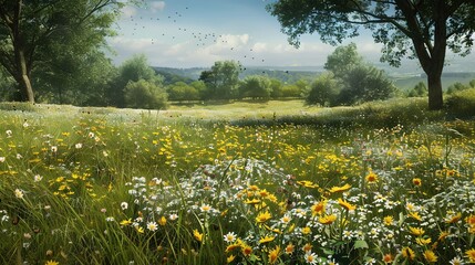 Obraz premium wildflower pattern wallpaper