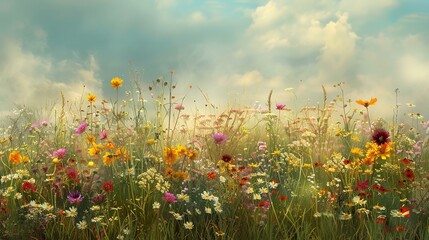 Fototapeta premium wildflower pattern wallpaper