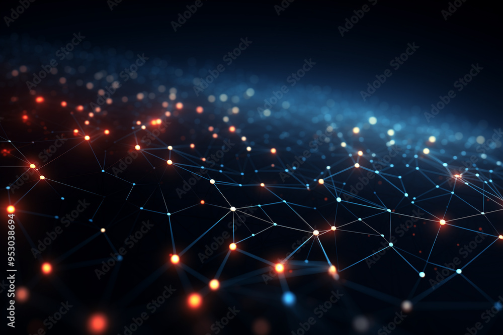 Wall mural abstract technology digital line electronic network data innovation concept background.