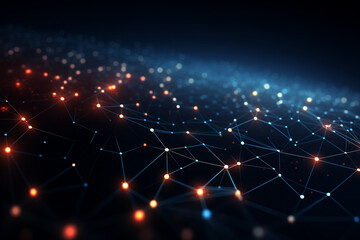 Obraz premium Abstract technology digital line electronic network data innovation concept background.