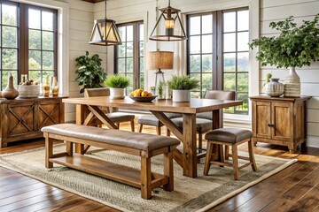 Obraz premium farmhouse furniture Westfield rustic wood grain designs country homestyle Scandinavian minimalist farmhouse interior