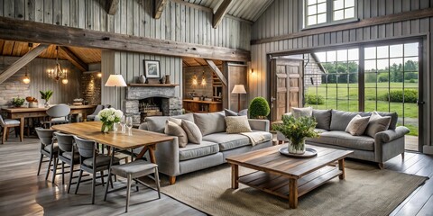 Farmhouse gray rustic furniture design inspirations