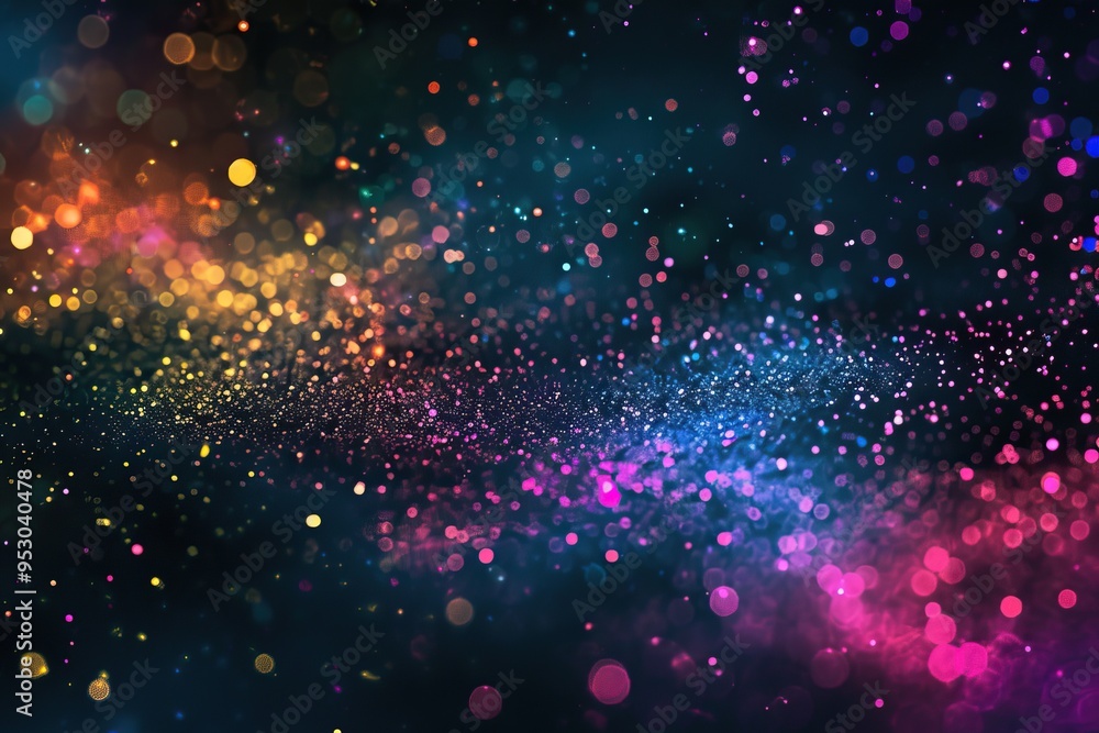 Poster Abstract Background of Colorful Glimmering Lights and Bokeh