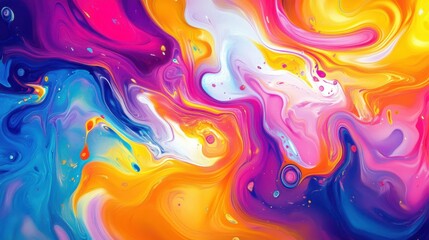 Fototapeta premium Vibrant abstract background with swirling colors and fluid shapes, creating an energetic and dynamic atmosphere.