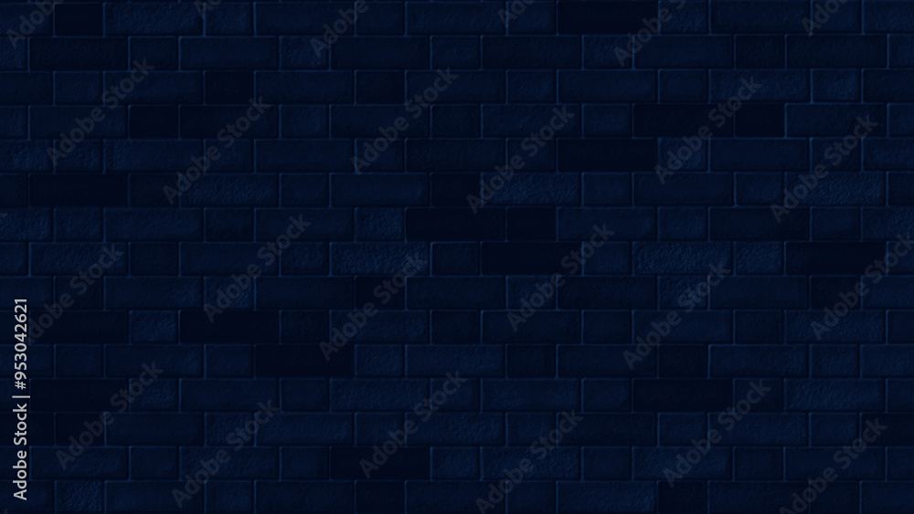 Wall mural Brick pattern dark blue background