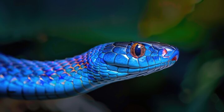 Black mamba Dendroaspis polylepis ready to strike
