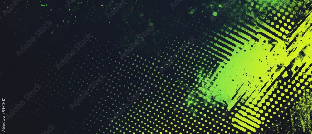 Poster cyberpunk halftone background with grungy dots
