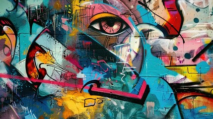 Graffiti pattern wallpaper