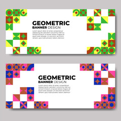 Fototapeta premium Abstract geometric banner design with modern style
