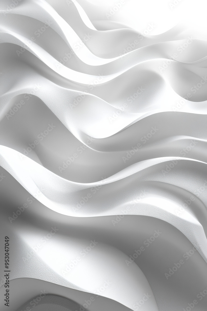 Poster abstract white waves with a smooth, flowing texture, creating a minimalist and modern aesthetic. per