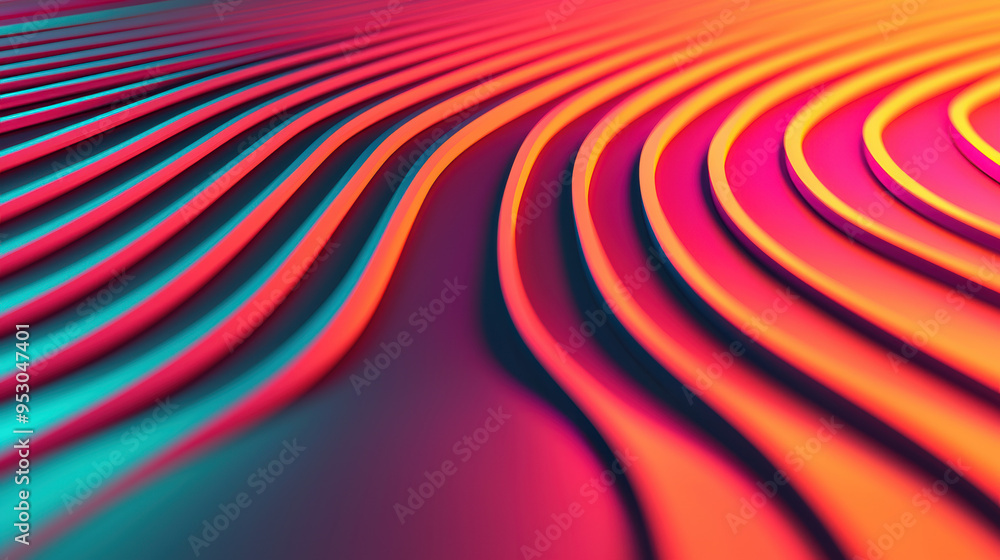 Poster colorful abstract background with wavy lines and vibrant gradient patterns, creating a dynamic and v