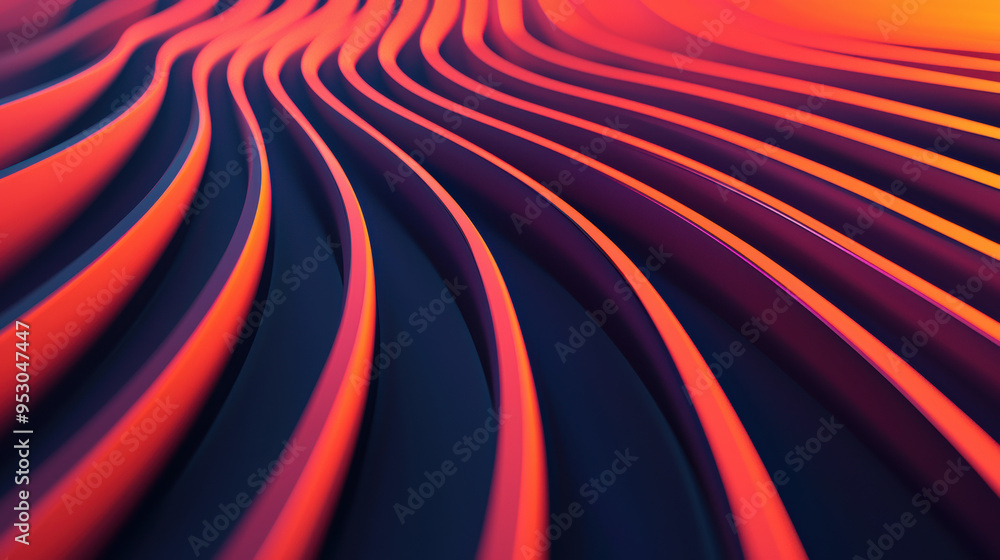 Poster abstract background with vibrant orange and purple wave patterns creating a dynamic and mesmerizing 