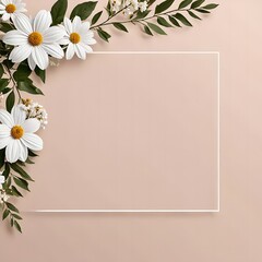 card for invitation or congratulation with flowers