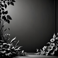 black and white floral background