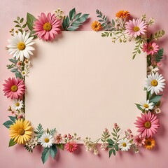 frame with flowers