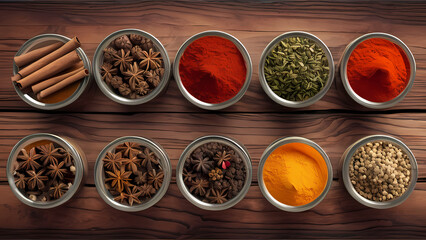 realistic illustration of a collection of spices