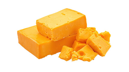 pieces of yellow cheese with holes , perfect for food and culinary designs and concepts