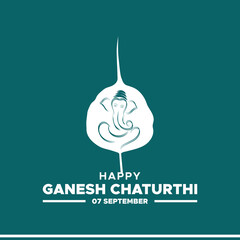 Happy Ganesh Chaturthi, 7 September, greeting card Ganesh Chaturthi, Social media template, vector illustration, stock illustaction, Ganesh Chaturthi post design.