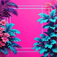 tropical background with palm trees