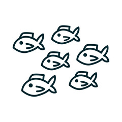 Obraz premium Doodle Colony of small fish