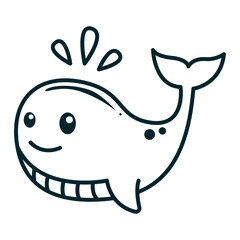 Doodle Cute cartoon whale fish	