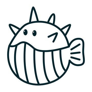 recommend clip art: Doodle Puffer fish vector	