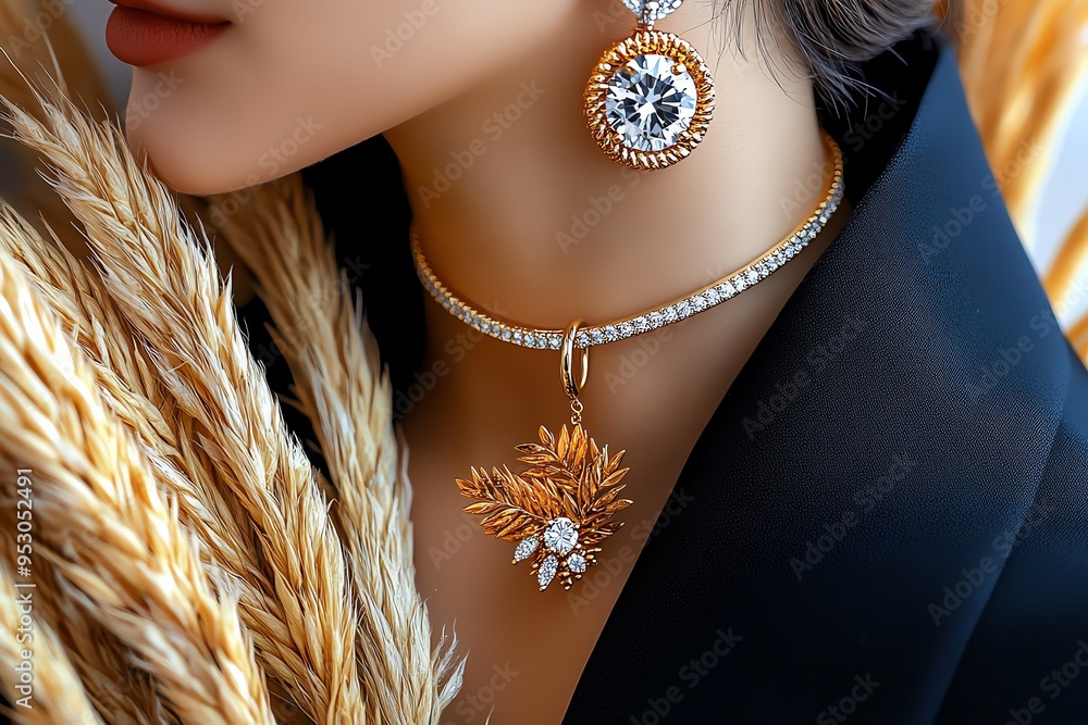 Poster piercing in a classic, elegant design, illustrated in a scene where piercings are adorned with timel