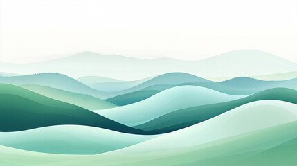Fototapeta premium Wavy abstract background with a light green and blue gradient