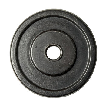 A black weight plate.