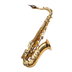 Naklejka premium A polished gold saxophone.