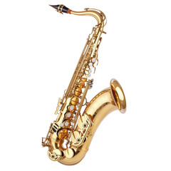 Naklejka premium A stunning gold saxophone.