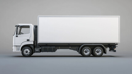 A white box truck with a blank white side