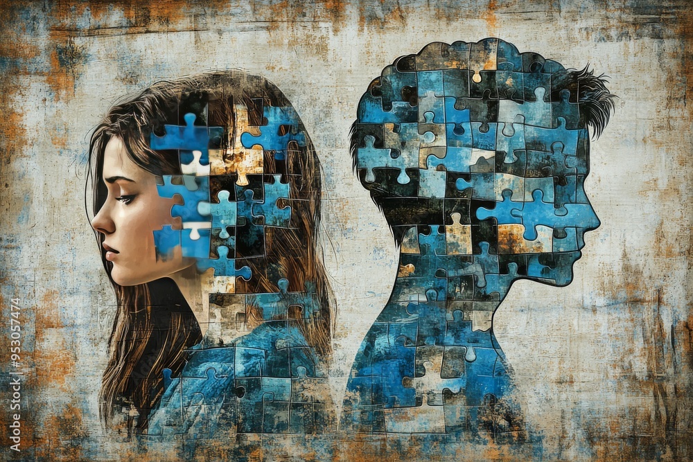 Poster surrealistic brain trees representing cognitive diversity intellectual imagination and the intersect