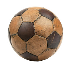 A vintage leather soccer ball.