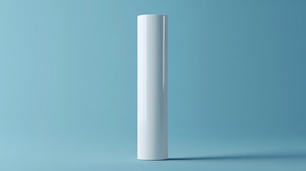 White Cylinder on a Blue Background