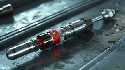 A detailed 3D render of a mechanic s automotive test light