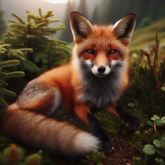 Fototapeta premium Red fox wildlife animal mammal.