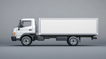 A white box truck with a blank white side