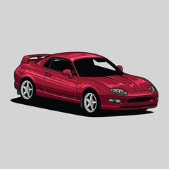 Perspective view car vector illustration for conceptual design