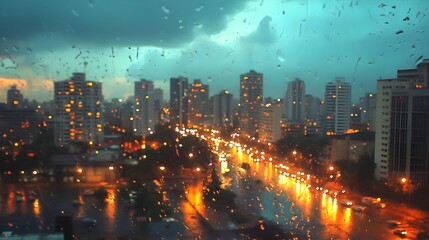 Obraz premium rainy scene