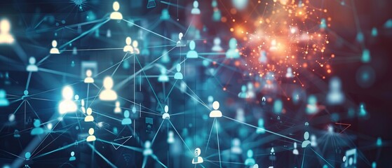 Obraz premium Abstract Network of People and Connections