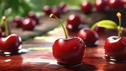 cherries on the plate